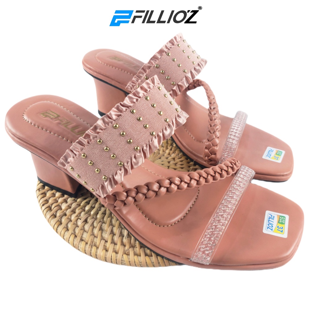 Sandal Wanita Heels / Hak 5 Cm Elastis Permata Jelly Fillioz 210 Salem Original