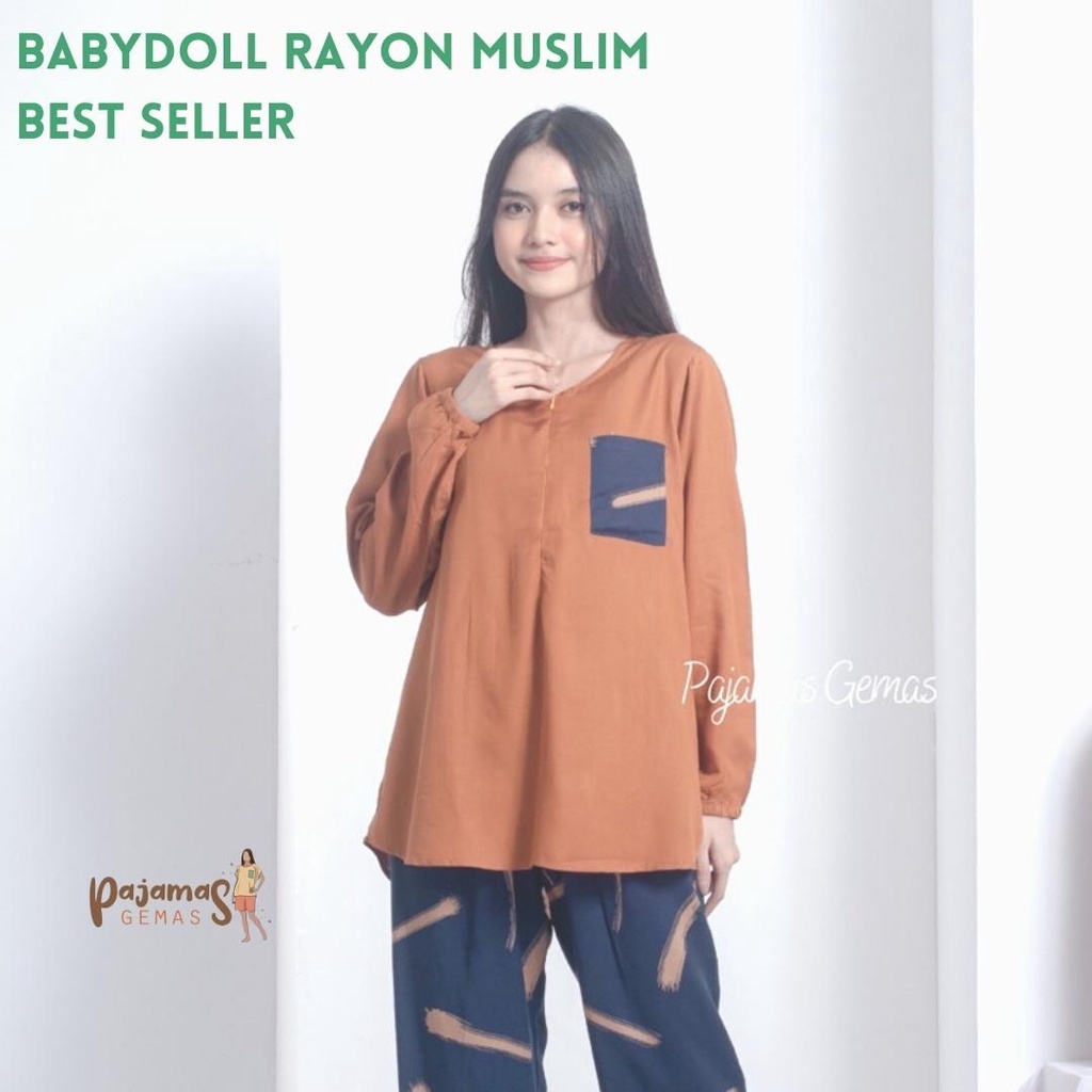 BABYDOLL MUSLIM STANDAR / ONE SET /PIYAMA BUSUI / PIYAMA LENGAN PANJANG