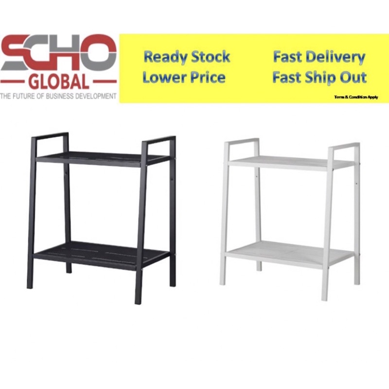 COD - KARGO [SIAP KIRIM] LERBERG (S) SMALL 60 x 70CM BESAR RAK PENYIMPANAN SUSUN 2 TINGKAT BAJA BESI