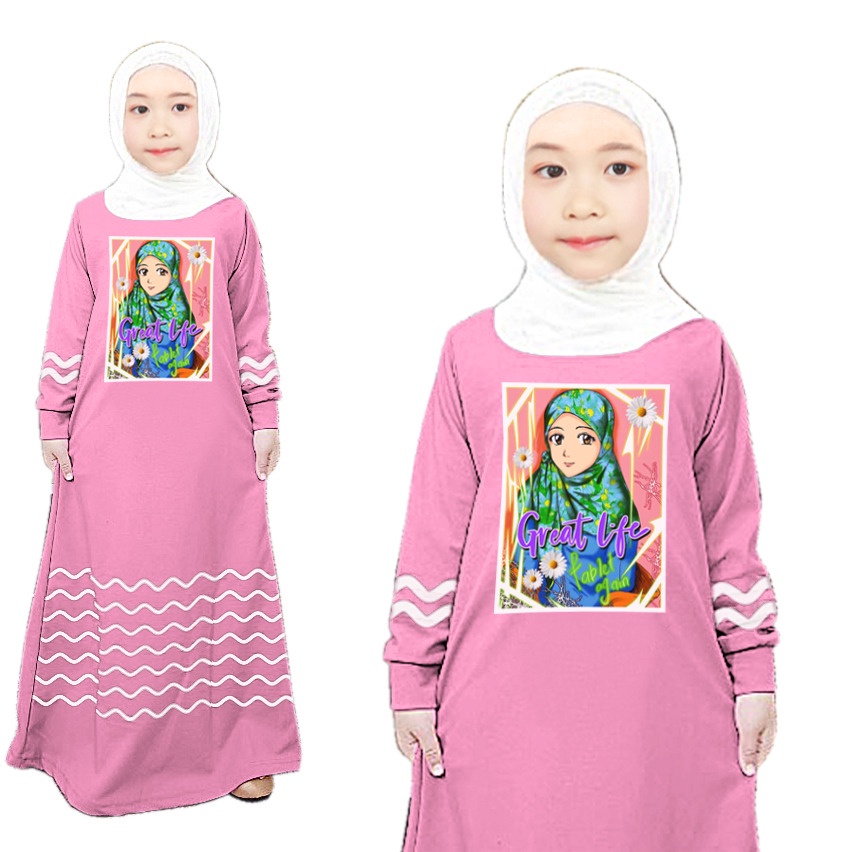 RILLO - Gamis Dress Anak Great Life usia 3-12 tahun