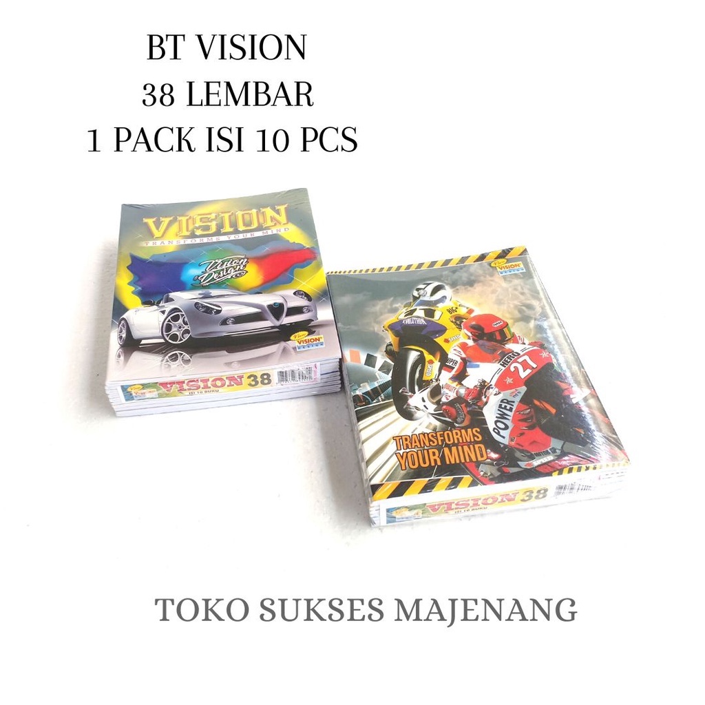 

BUKU TULIS VISION 38 LEMBAR 10 PCS (KUALITAS SAMA DENGAN BUKU SIDU) / BUKU VISION 38