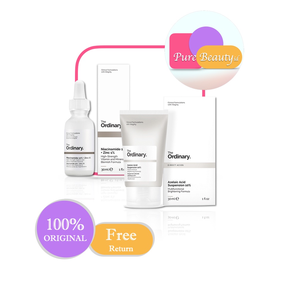 THE ORDINARY Niacinamide 10% + Zinc 1% AzelaicAcidSuspension10% Clear Mengurangi jerawat ❤ 100% Original ❤