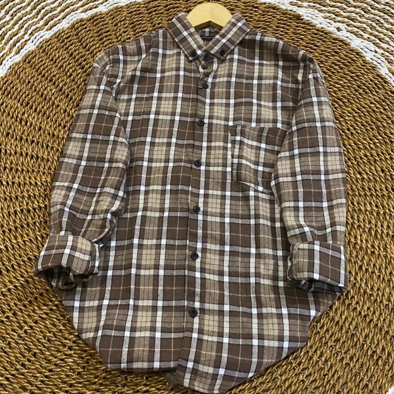 KEMEJA FLANEL WANITA | KEMEJA FLANEL PRIA | KEMEJA FLANEL LENGAN PANJANG | FLANEL WANITA | FLANEL PRIA | KEMEJA FLANEL KOTAK-KOTAK | KEMEJA DISTRO | KEMEJA KOTAK KOTAK TERBARU 2022-New Coklat