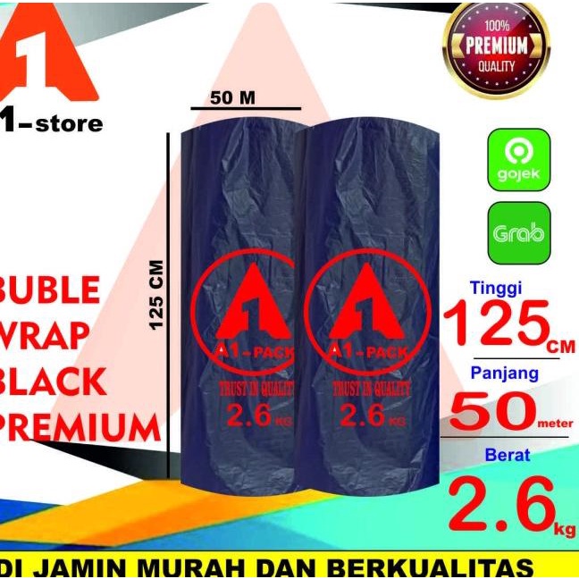 

plastik bubble wrap HITAM 125 x 50m A1 PACK bubblewrap bublewrap rol