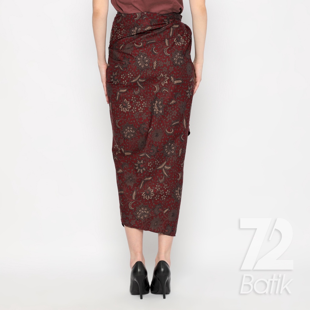 ROK BATIK SPAN Skirt Lilit Kebaya Instan Modern Wanita Motif Kembang Setaman Merah Maroon 723142 Cap 72 - Rok Batik Lilit Bawahan Skirt Kamen Kebaya Songket Batik Panjang Plisket Span Instan Jadi Bali Lembaran Premium Modern Untuk Wanita Kondangan