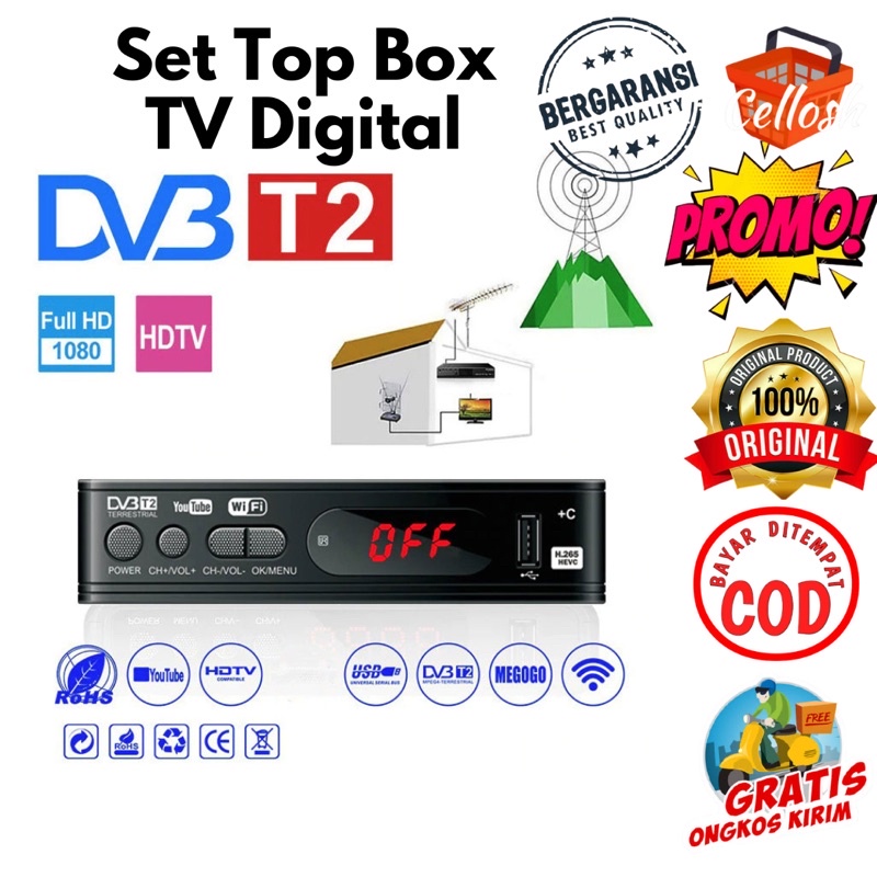 Set Top Box Tv Digital Alat Penangkap Signal TV Digital Untuk TV Tabung Tv Led Digital TV Tuner Set Top Box DVB-T2