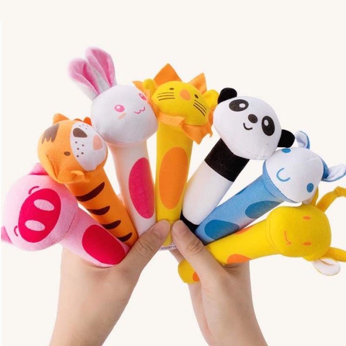 TokoPapin Mainan Boneka Tangan Bayi Toet Rattle Toy Stick Boneka Genggam Bunyi Anak Bayi Bisa Bunyi