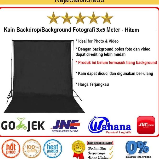 Kain Background/Backdrop Studio Fotografi 3X5 Meter - Hitam