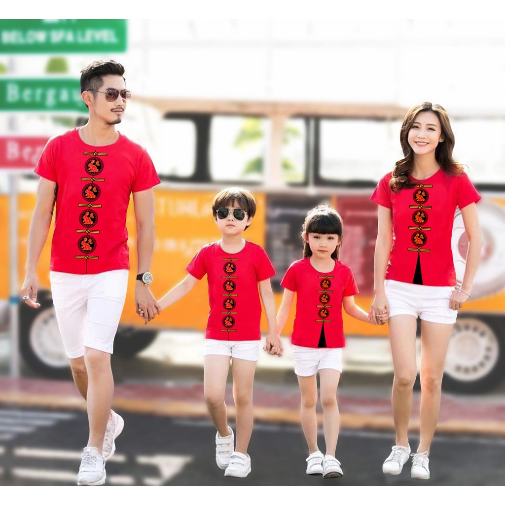 Vanmarvell Kaos Imlek Tahun Kelinci / Imlek Kelinci / Couple Family Imlek