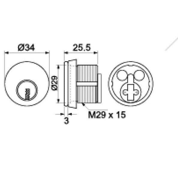CYLINDER CYL KC DKS 8128 Silinder Kunci Aluminium Lock KC 8128 Dekkson