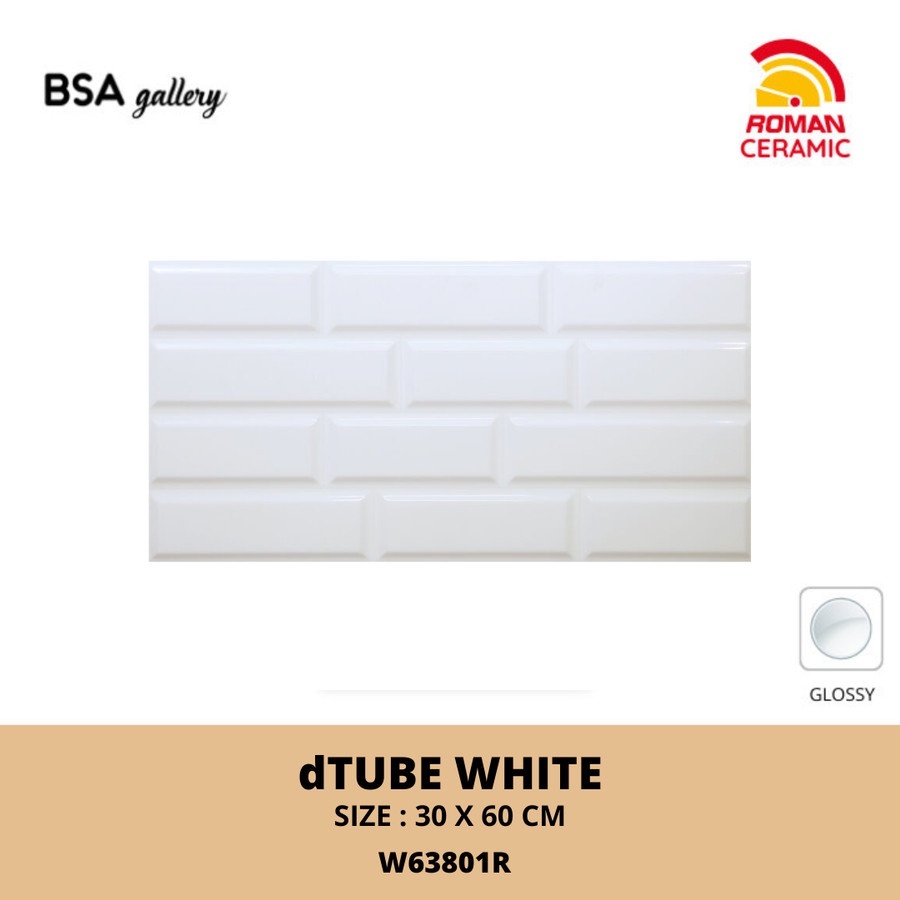 ROMAN CERAMIC dTUBE WHITE 30X60 / KERAMIK DINDING DAPUR W63801R