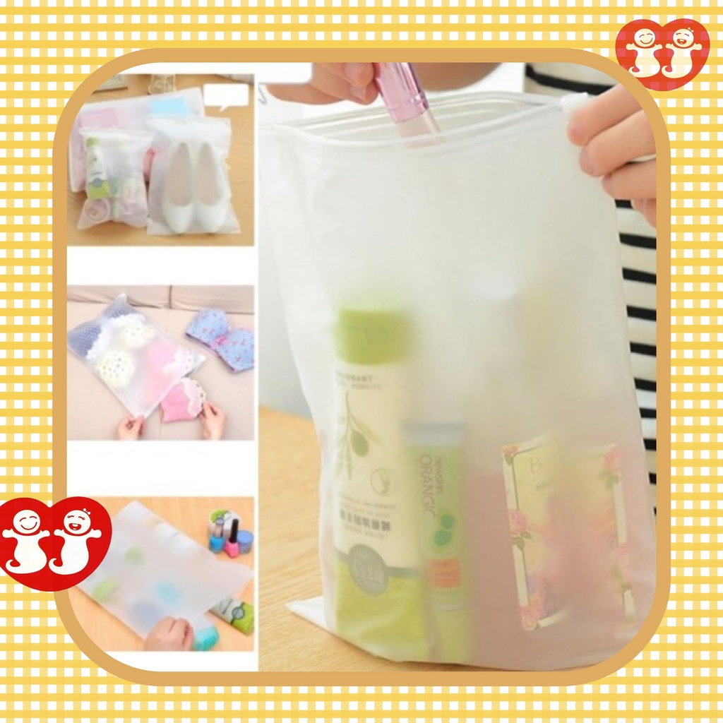 Kantong Travel Transparan Serbaguna/ Kantong Storage Bag Ziplock / Zipper lock / zipper storage bag