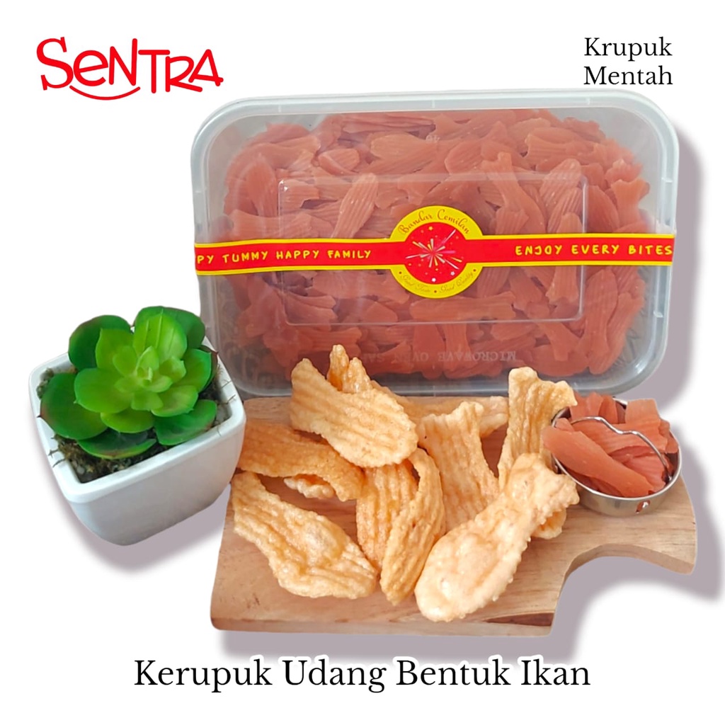 

Kerupuk Udang Bentuk Ikan || Kerupuk Kering Mentah Box Premium