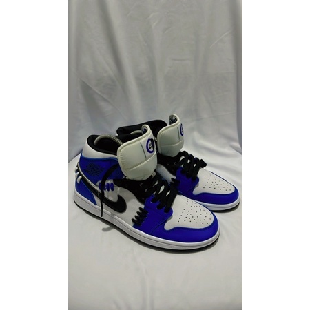 WMNS Air Jordan 1 Mid 'Sisterhood' Game Royal/Black/White Retro Basketball Shoes