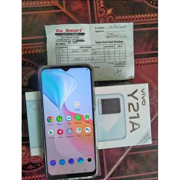 Vivo Y21A 4/64gb Second (Like new) Fullset
