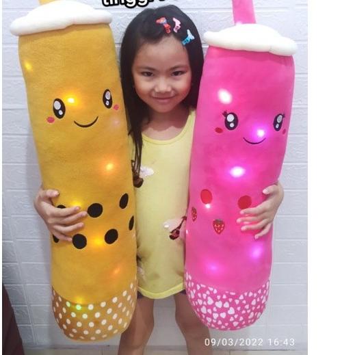 boneka boba jumbo besar realpick - guling coklat