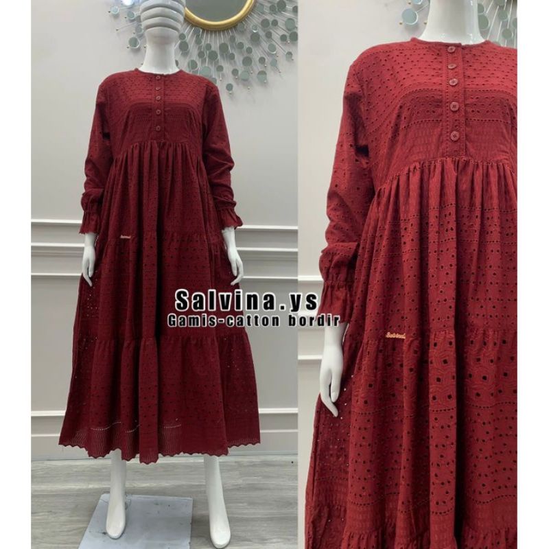 Gamis Salvina Ys katun Bordir