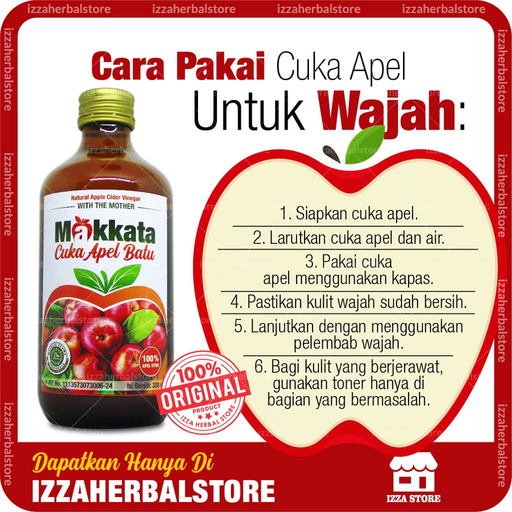 CUKA APEL ORIGINAL Untuk Kesehatan Wajah Dan Diet MAKKATA Obat Batu Empedu Batu Ginjal Paling Ampuh Tanpa Operasi