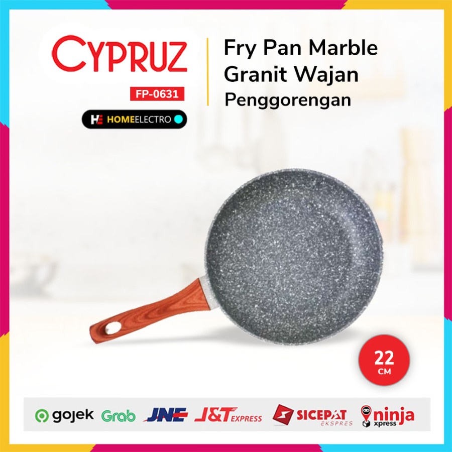 Cypruz FP-0631 Fry Pan Marble Granit Wajan Penggorengan 22 cm Induksi