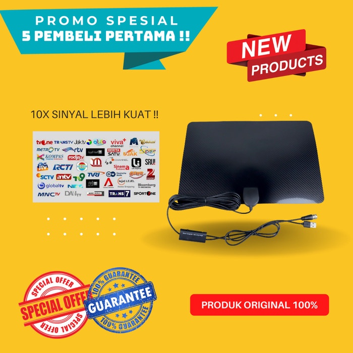 Antena Indor Tv Digital Indoor + Booster Penguat Sinyal Super Jernih