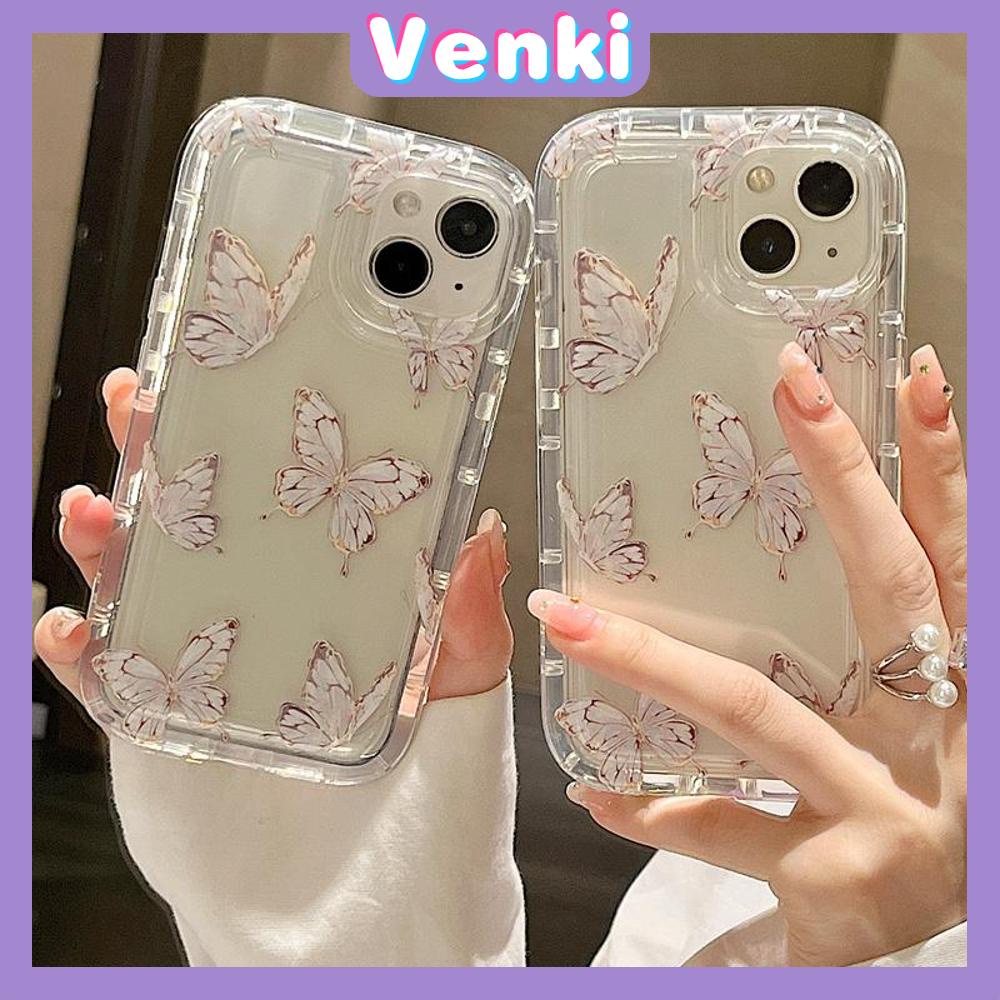 Case For Iphone 14 Pro Max Tpu Soft Jelly Airbag Case Clear Butterflies Case Camera Protection Shockproof For Iphone 14 13 12 11 Plus Pro Max 7 Plus X Xr