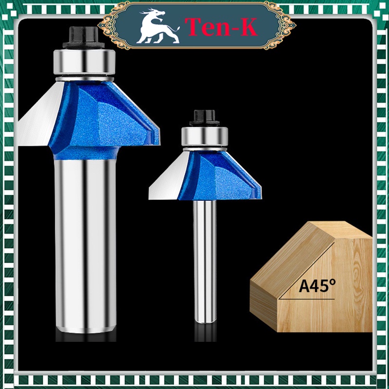 1/4" Mata Profil Kayu 6mm 45° Chamfer/Mata Router Profil Kayu V 45 Derajat/Mata Router Kayu /Mata Ro