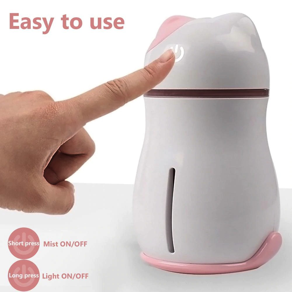 31 Adorable Lucky Cat 3 in 1 Mini Humidifier with LED Light Mini Fan 200ML