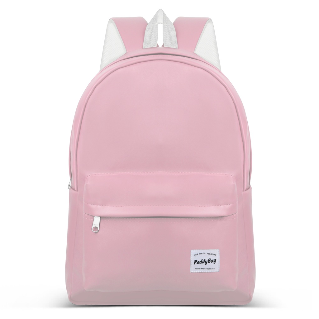 Leather Backpack - Tas Ransel Kulit Sekolah Serbaguna-Coral Pink