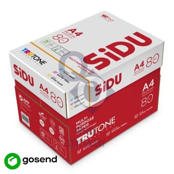 

PROMO Kertas HVS SiDu A4 80 GSM copy paper 1ktn khusus gosend atau grabsend