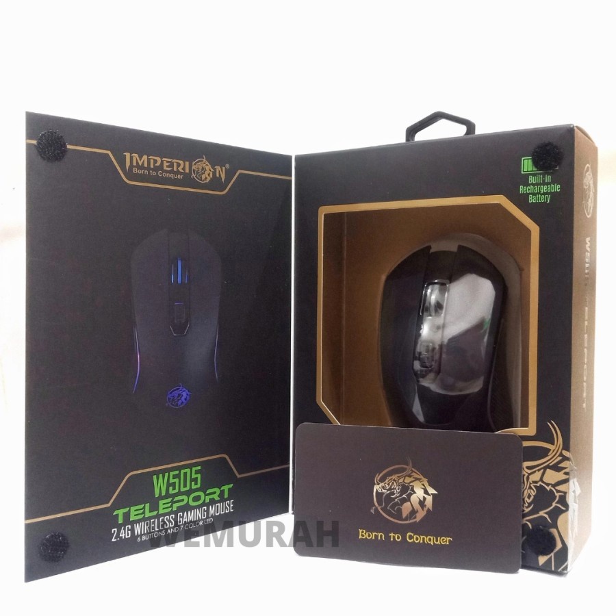 Mouse Wireless Imperion Teleport W505 - Mouse Gaming RGB RECHARGABLE