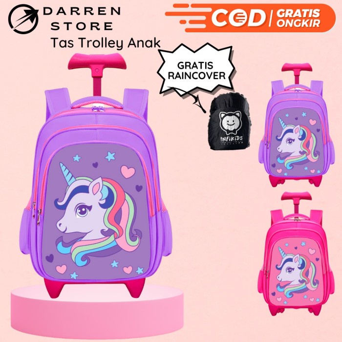 Tas Koper Trolley Tas Anak Sd 3012 Tas Koper Anak Perempuan Sekolah Sd Unicorn