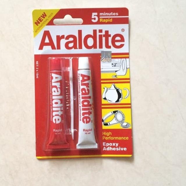 

ARALDITE Merah 5 Menit Lem Besi Epoxy Rapid Minutes Adhesive 30 ml