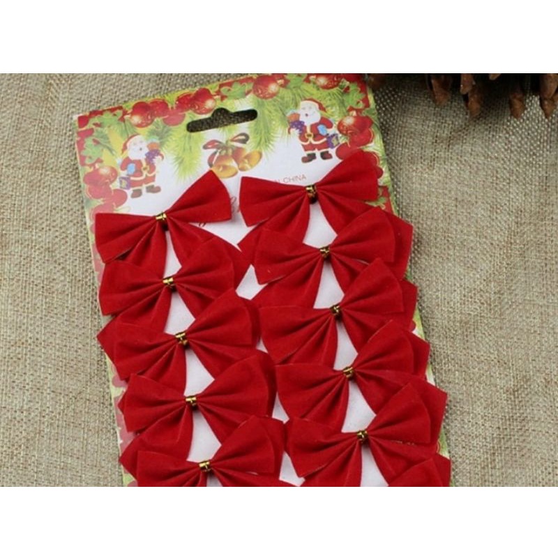 

aksesoris hiasan hampers natal gantungan satin isi 12pcs