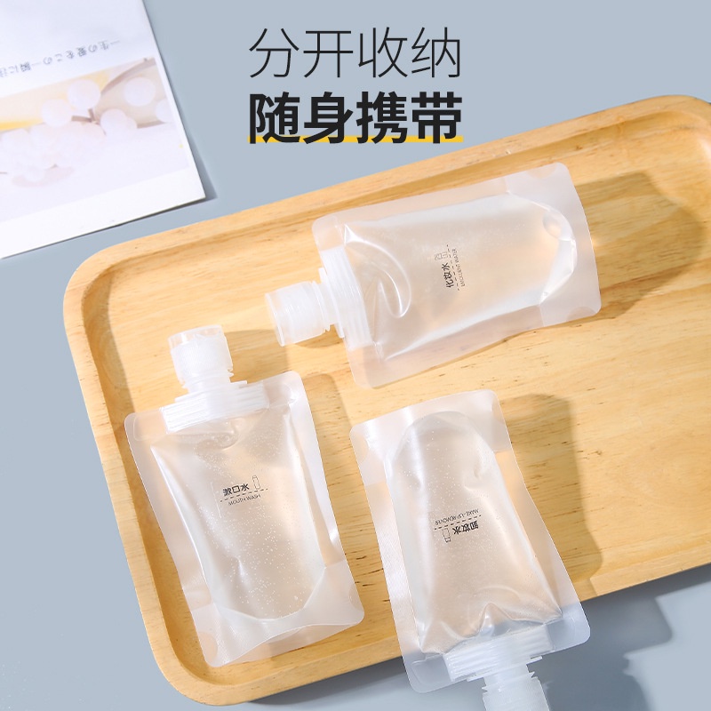 Murah Lebay S216 Travel Pouch Reusable Refillable Shampoo Soap Lotion Liquid Kantong Sabun