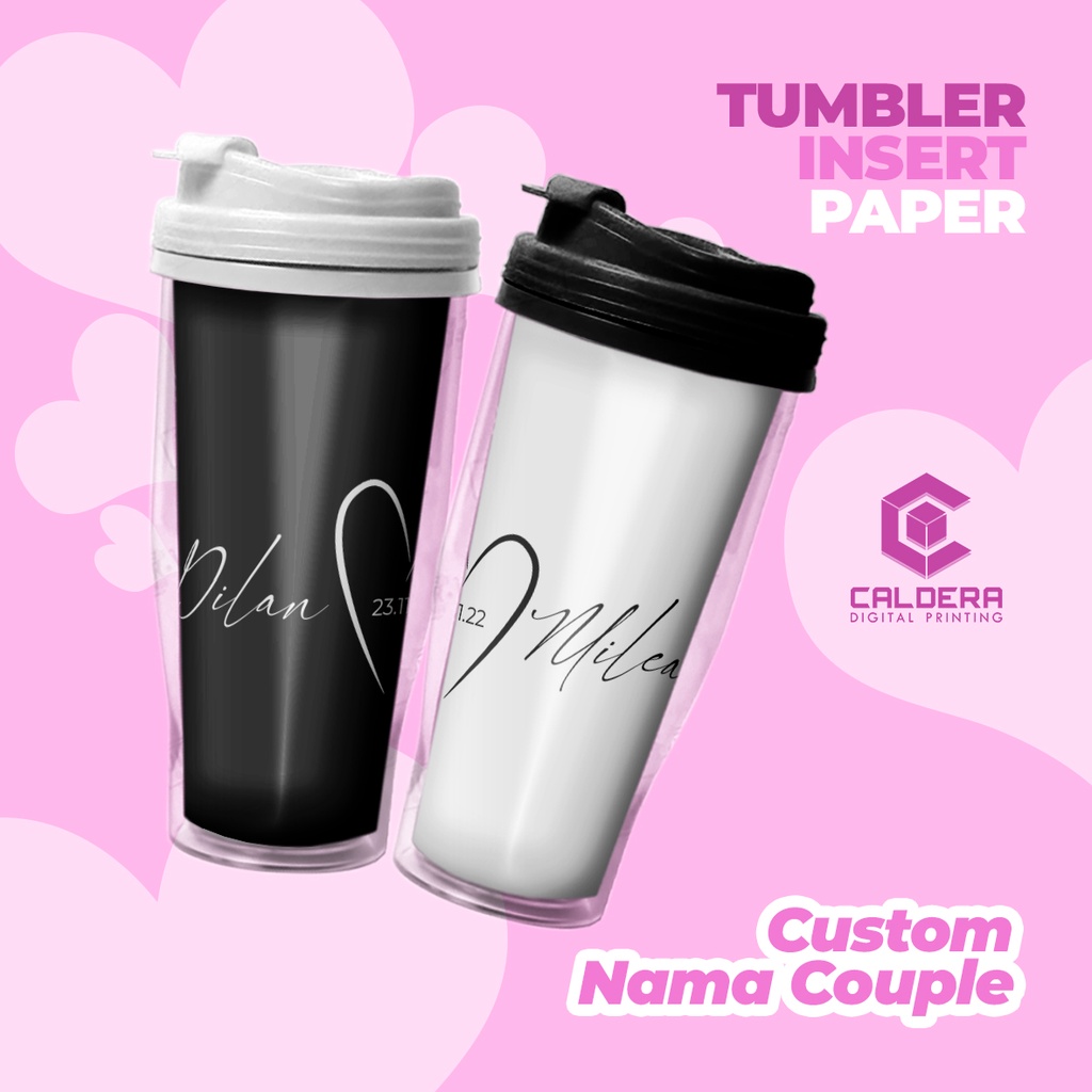 Tumbler Couple Custom Kado Pernikahan / Anniversary Botol Minum Insert Paper 2 pcs - CALDERA DIGITAL