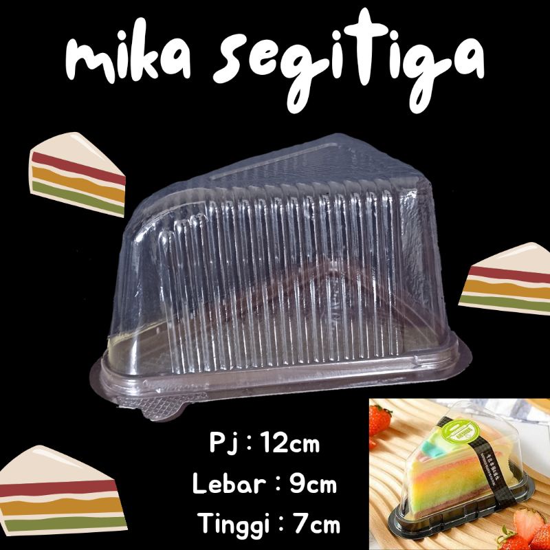 MIKA SEGITIGA MIKA SLICE CAKE MIKA POTONG SEGITIGA COKLAT TRAY MIKA CAKE KUE ROTI SLICE SEGITIGA