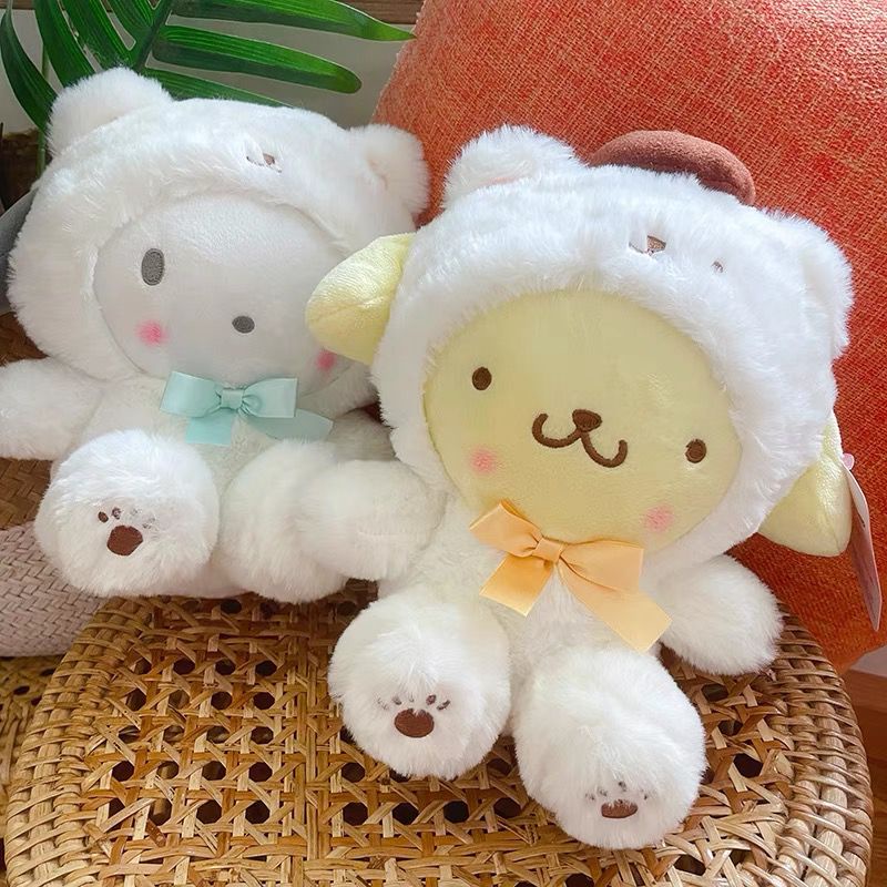 MAINAN BONEKA MELODY CINNAMOROLL KUROMI POCHACCO DOG POMPOMPURIN PURIN WHITE SERIES IMPOR