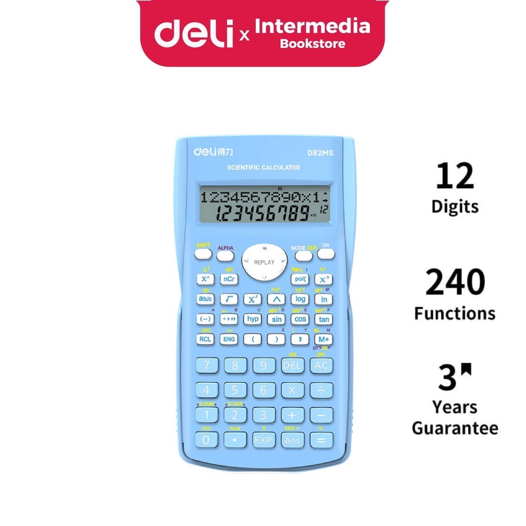 

Deli D82MS Scientific Calculator 240F 10 2 Digits
