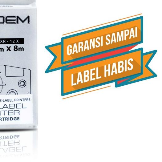 OEM TAPE EZ LABEL CASIO 12MM BLACK INK CLEAR (OXR-12X)