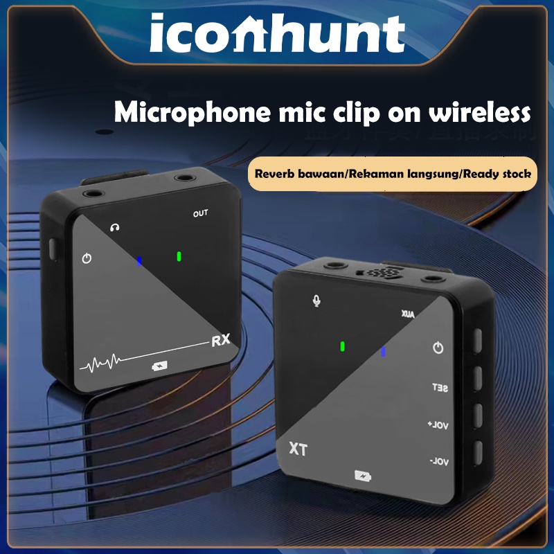 Jual Microphone clip on wireless 2 mikrofon mic wireless clip on mic