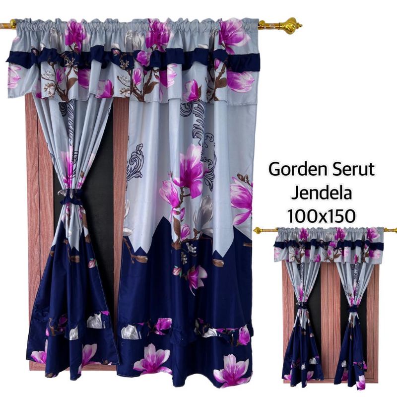 gorden jendela serut TER MURAH (motif random)