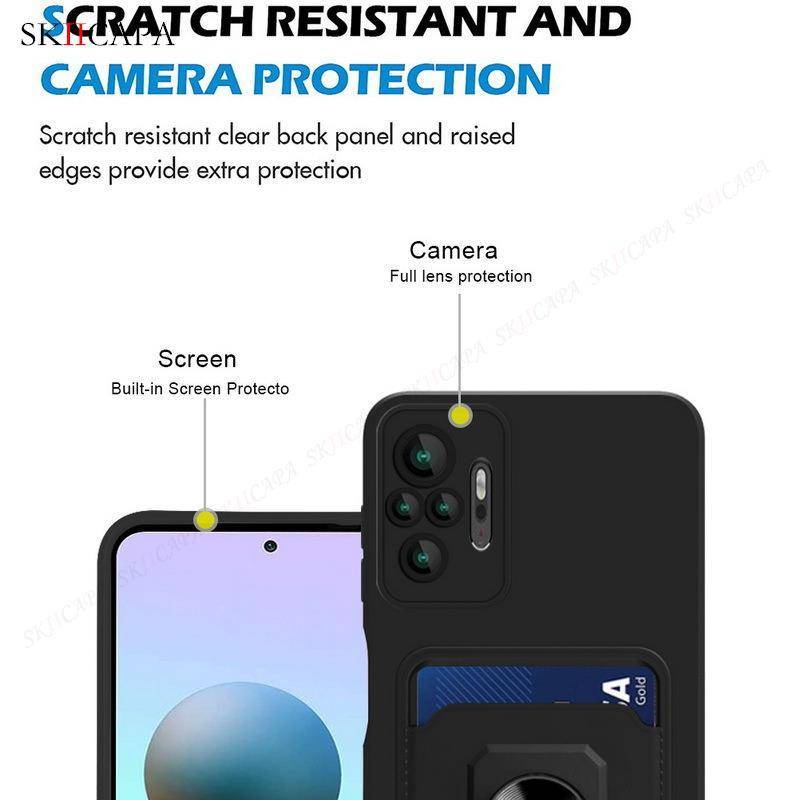 Soft Case Silikon Dengan Lanyard Magnetik Slot Kartu Untuk Redmi Note 9s 9 11 10 10s Pro 4G 5G Redmi 9A K40 Pro Plus