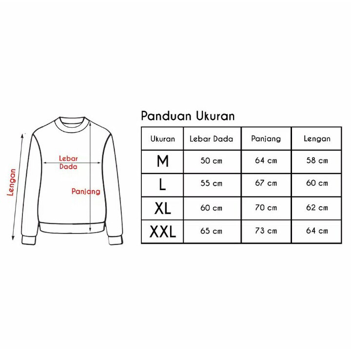 Jaket Crewneck Terbaru Sweater Distro Lokal Warna Putih List OOH! Krewneck Oversize Jumbo Size M-L-XL-XXL