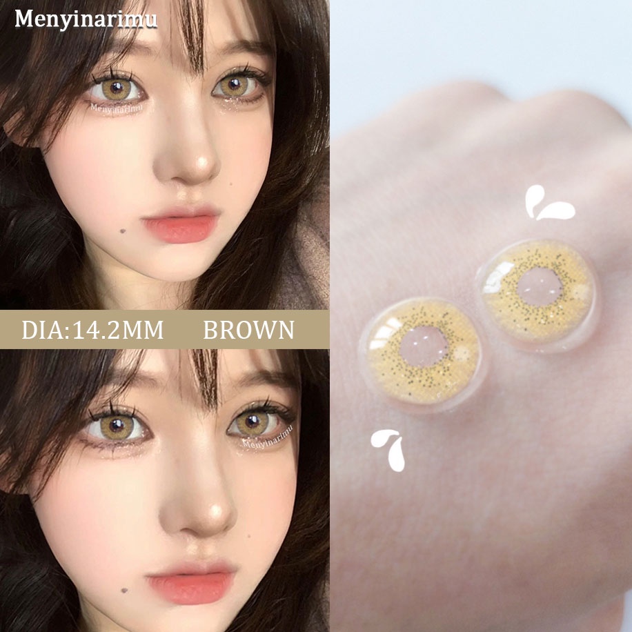 【COD】 DIAMOND SOFTLENS  BIG EYE Soft Colored Contact lens Yearly Use Ensa Mata Soflen Mata Brightsoftlens soflens Mata Kore/import korea softlens-OCEAN-BROWN