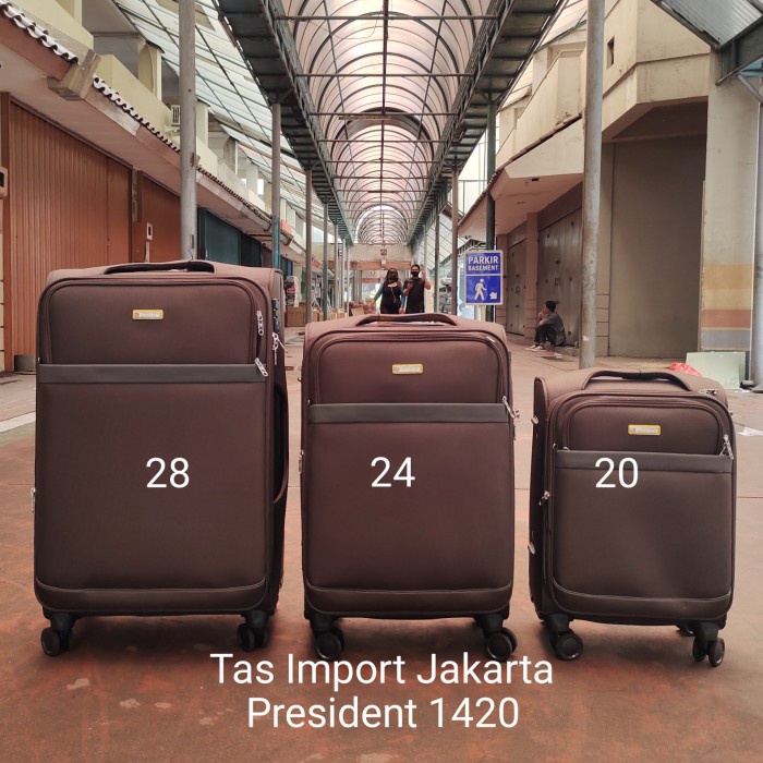 Koper President bahan kain kanvas (1420)ORI - 20 inch/24 inch/28 inch