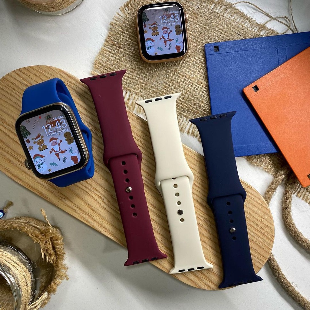 New Tali pengganti silikon warna halus untuk jam tangan pintar IWATCH 5 IWO 8 IWO 12 PRO T500 Q99