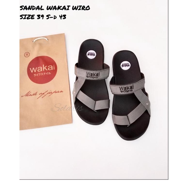 Sandal Selop pria Impor murah - Sandal keren Cowok slip on flat - Cokelat, 39