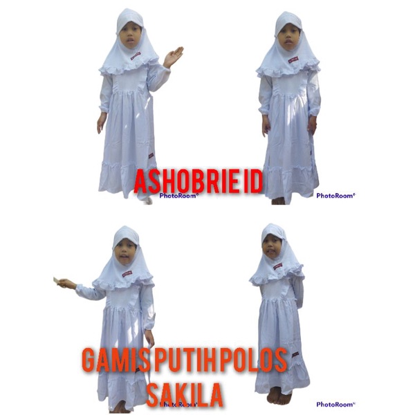 real pict Gamis anak perempuan putih,gamis manasik haji