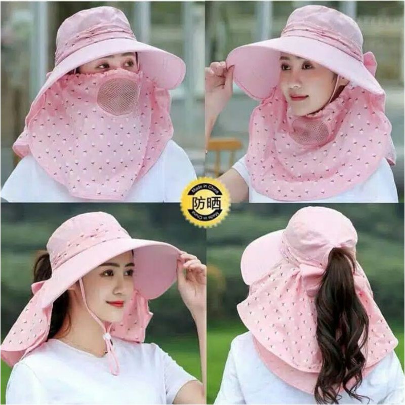 Topi Visor Lipat Wanita Casual Pelindung Sinar UV Anti UV / Outdoor / Fashion Topi Visor Lipat Wanita Anti UV Lebar / Topi Pantai Cadar