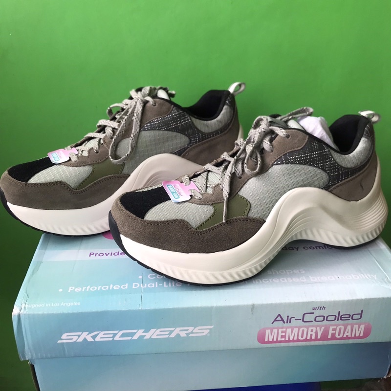 Sepatu Skechers Sierra Olive Air Cooled Memory Foam SN 713440/OLV ORIGINAL SALE